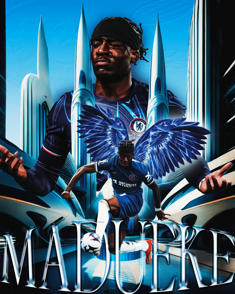 Design pour le joueur de foot de Chelsea, Noni Madueke
