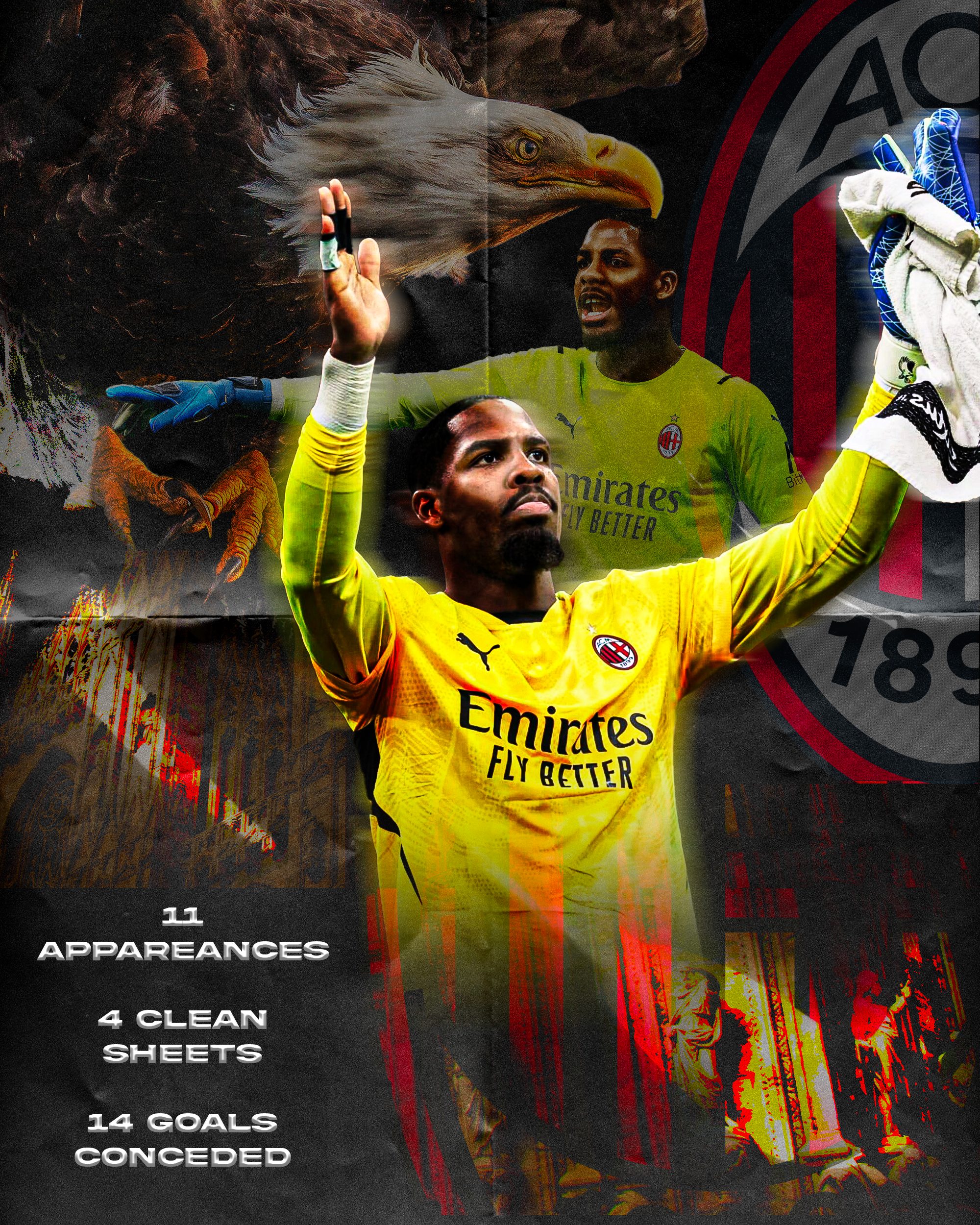 Design pour le joueur de foot du Milan AC , Mike Maignan